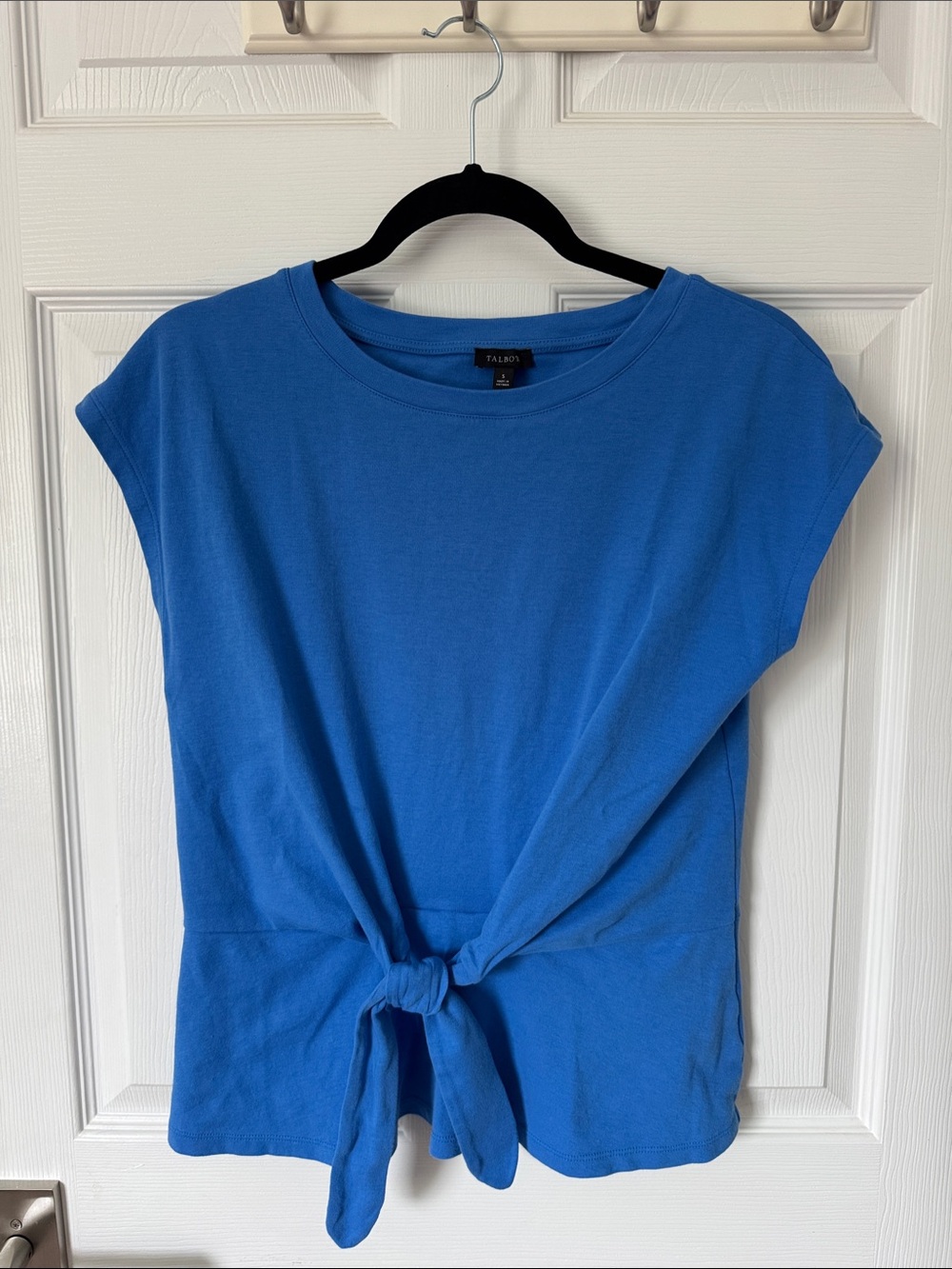 Talbots Royal Blue Short Sleeve Tie-Front Tee like new with tag,Smoke/pet free.